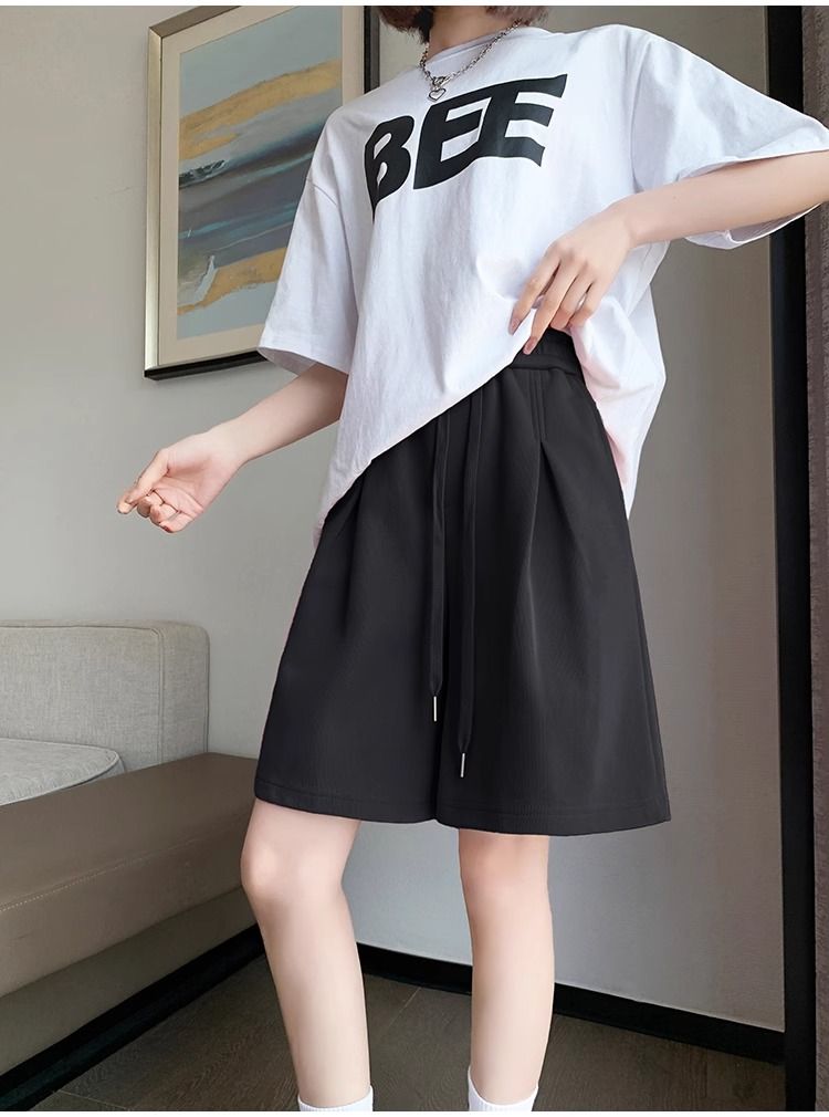 【レディース】スウェットパンツ プリーツタック入りゆったりショート