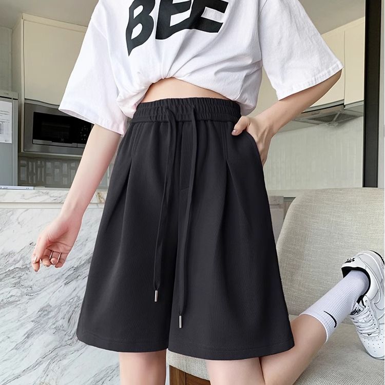 【レディース】スウェットパンツ プリーツタック入りゆったりショート