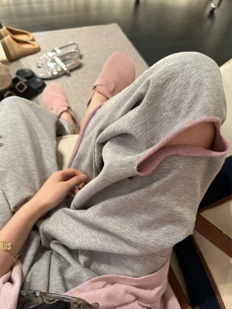 【レディース】スウェットパンツ ヴィンテージダメージワイドパンツ