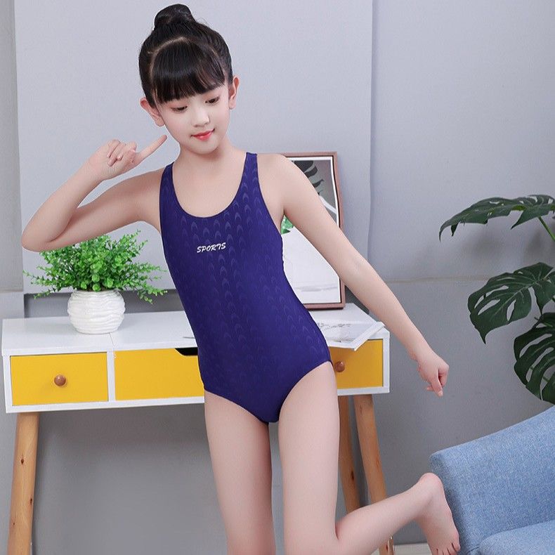 競泳水着 ジュニア向け幾何学模様ワンピース競泳水着