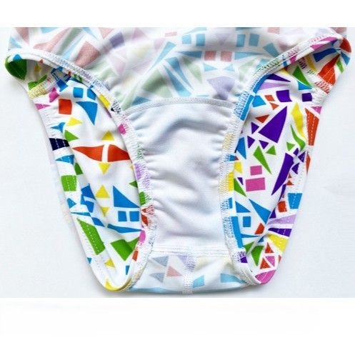 競泳水着 カラフル幾何学模様ジュニア競泳水着