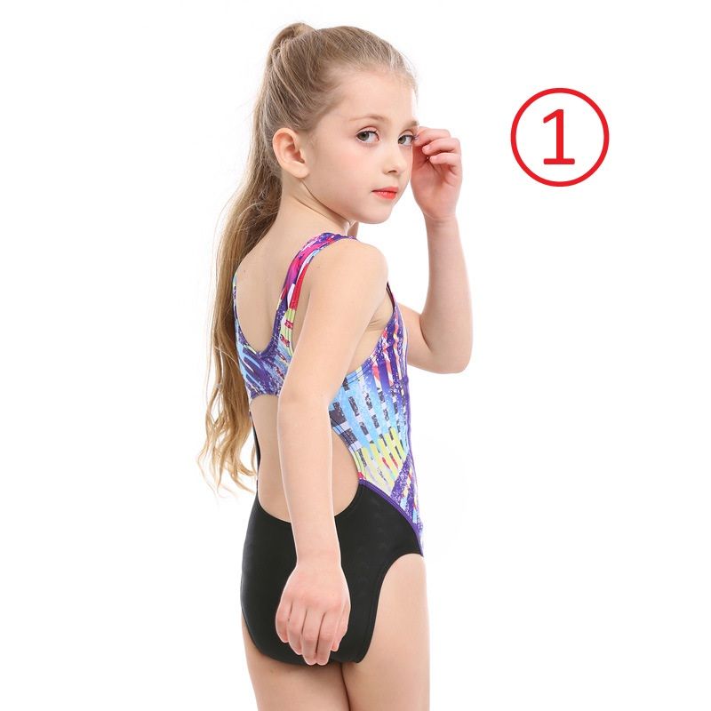競泳水着 幾何学模様ジュニア競泳水着