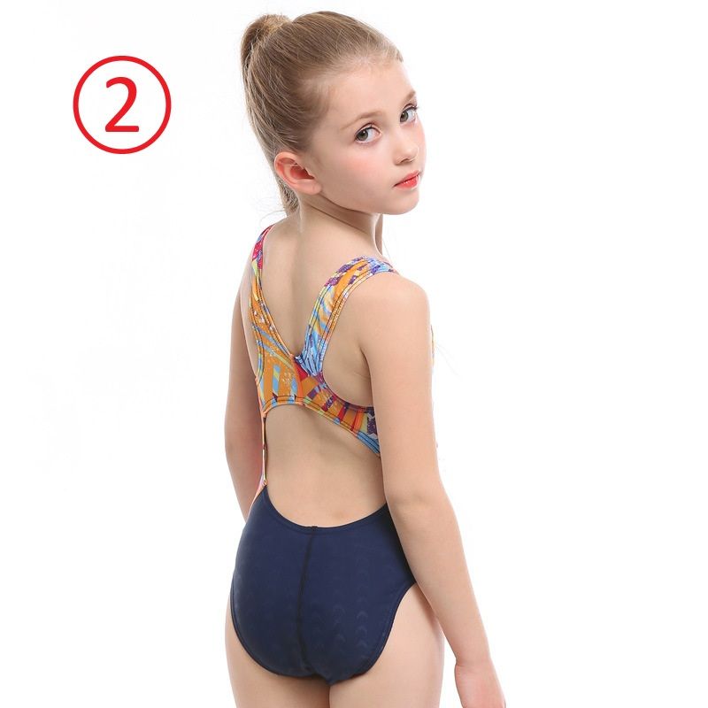 競泳水着 幾何学模様ジュニア競泳水着