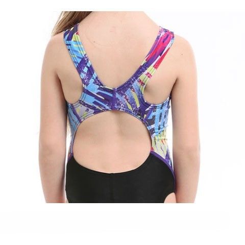 競泳水着 幾何学模様ジュニア競泳水着