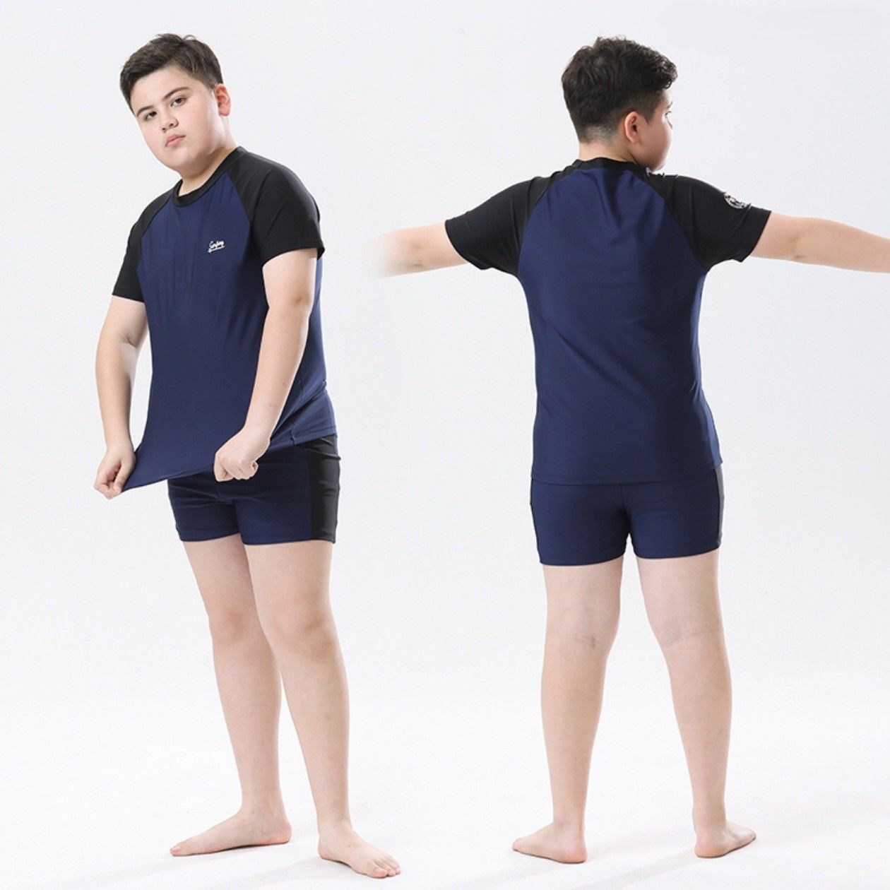 競泳水着 ジュニア用半袖上下セット競泳水着