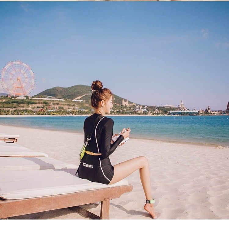 競泳水着 長袖ラッシュガード レディース競泳水着二点セット