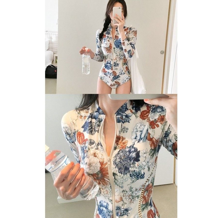 競泳水着 体型カバーワンピース型 長袖レディース競泳水着