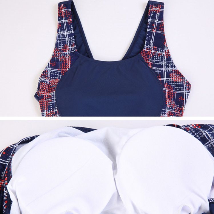 競泳水着 幾何学模様サイドライン入りセパレート競泳水着