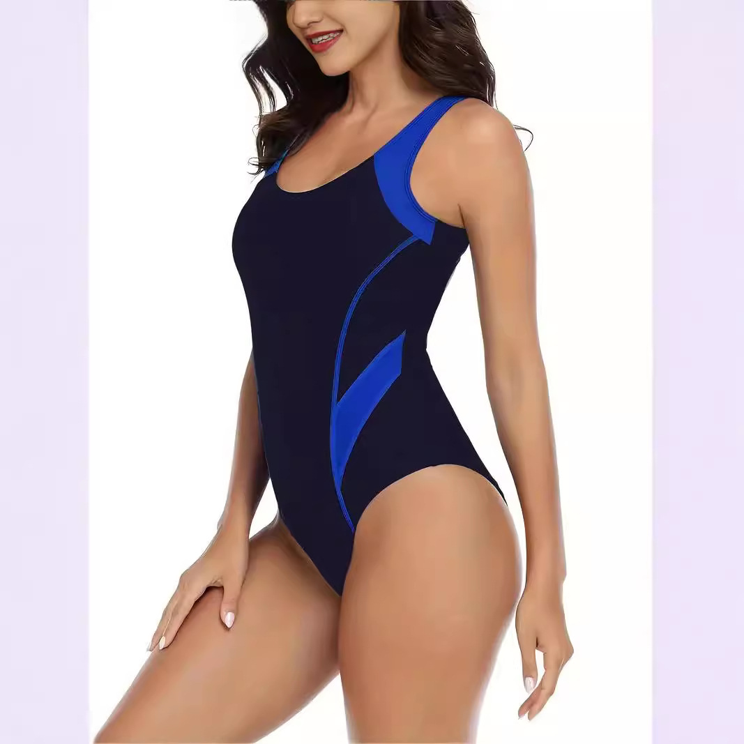 競泳水着 スポーティー切替ラインワンピース型競泳水着