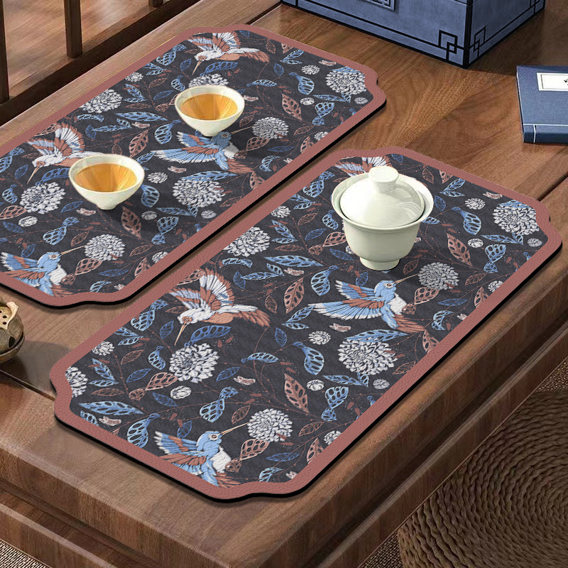 ランチョンマット 小鳥と花の刺繍風