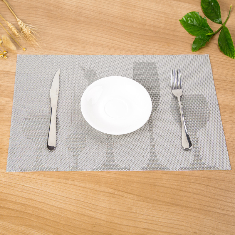 ランチョンマット 森の動物たちシルエット織りランチョンマット