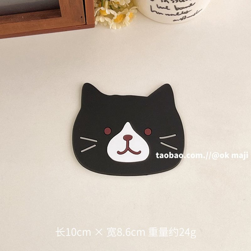 ランチョンマット 猫顔シリコン製コースター5種セット 【シリコンカップマット】