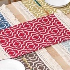 ランチョンマット和風 幾何紋様綿麻ランチョンマット