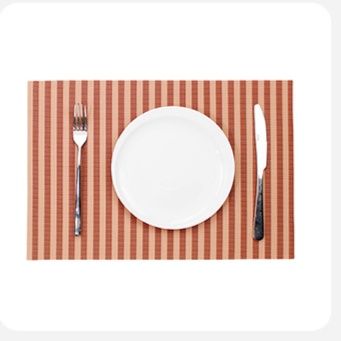 ランチョンマット 縦縞模様の食卓用敷物整理収納セット