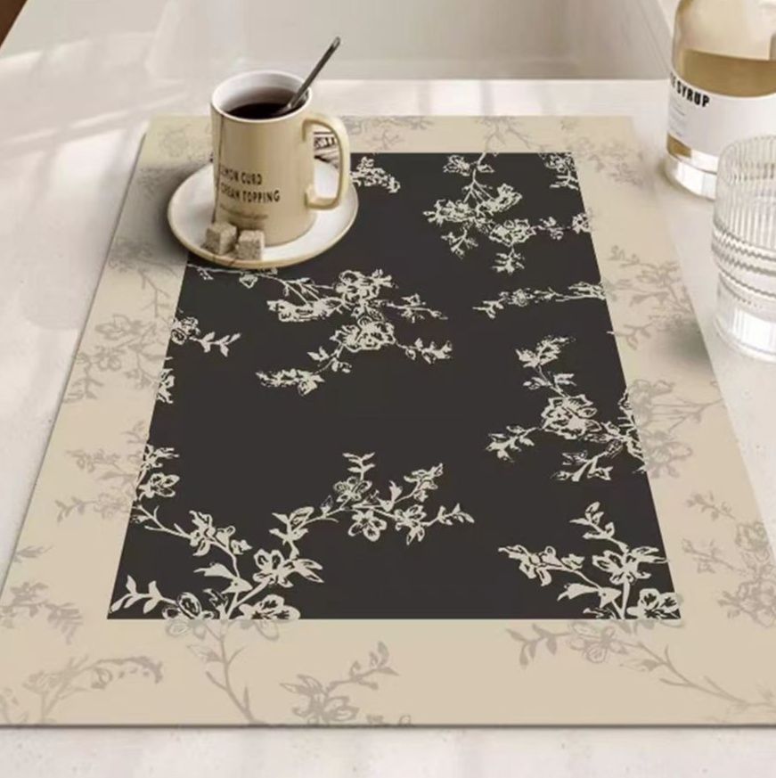 ランチョンマット 北欧ボタニカル柄フレーム装飾