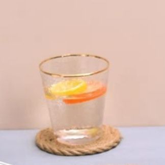 天然素材の北欧円形編み込みランチョンマット