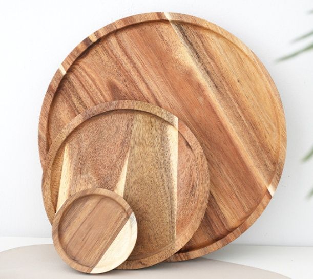 天然木製 円形ランチョンマット3枚セット