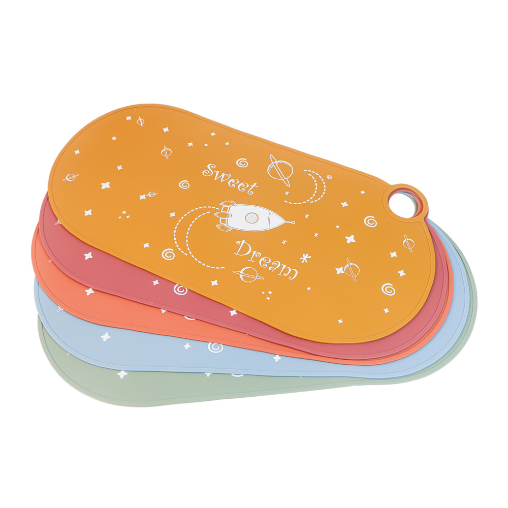 ランチョンマット 子ども用シリコン製宇宙柄ランチョンマット