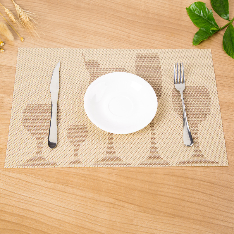 ランチョンマット 森の動物たちシルエット織りランチョンマット