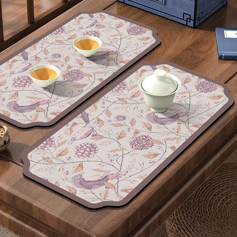 ランチョンマット 小鳥と花の刺繍風