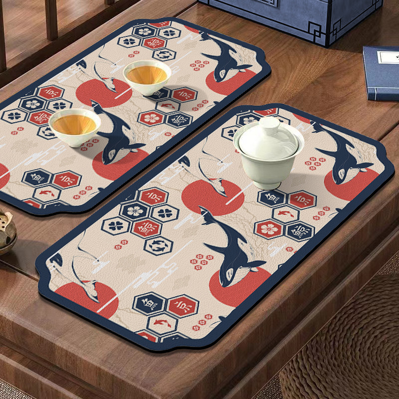 ランチョンマット 小鳥と花の刺繍風