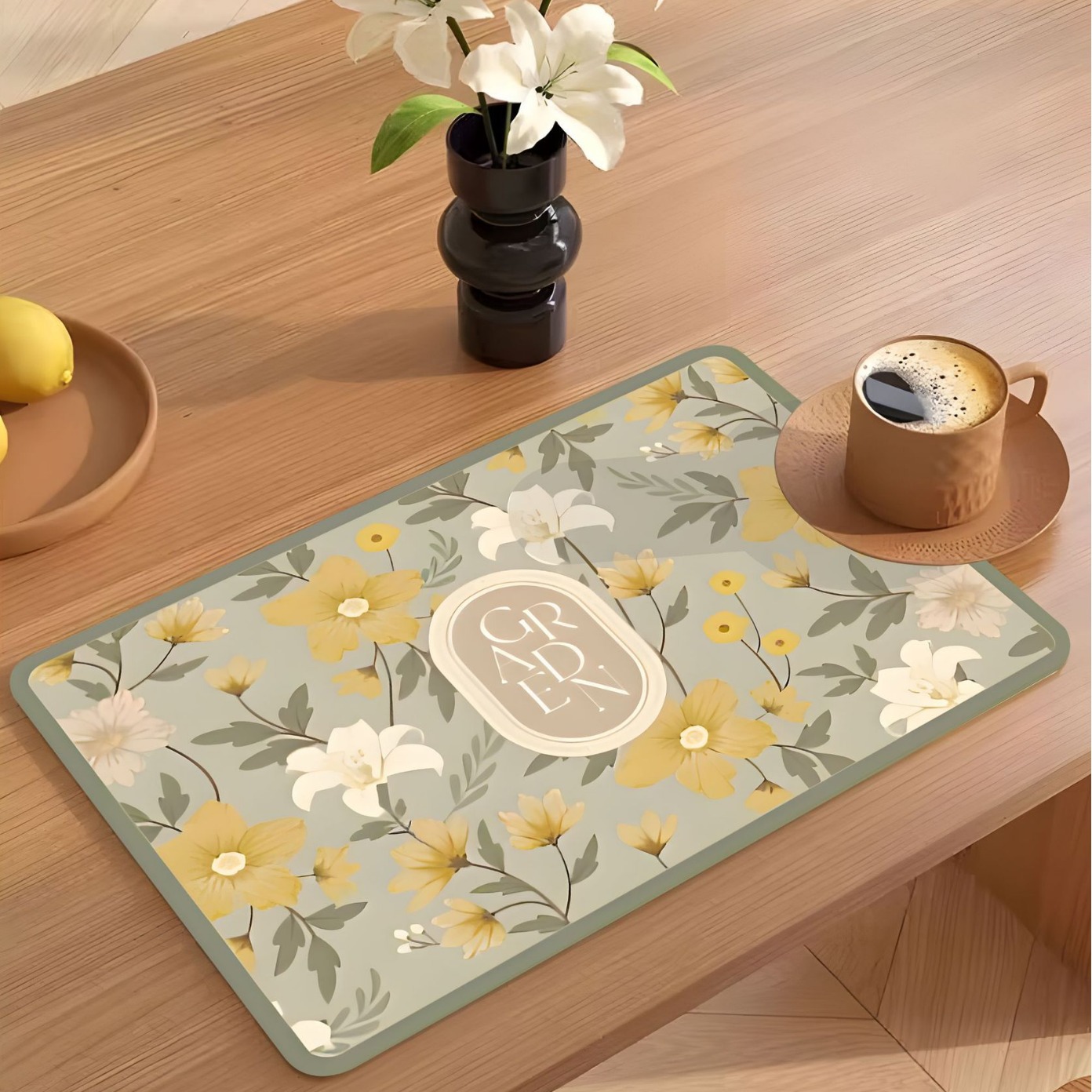 ランチョンマット 野花咲く庭の情景