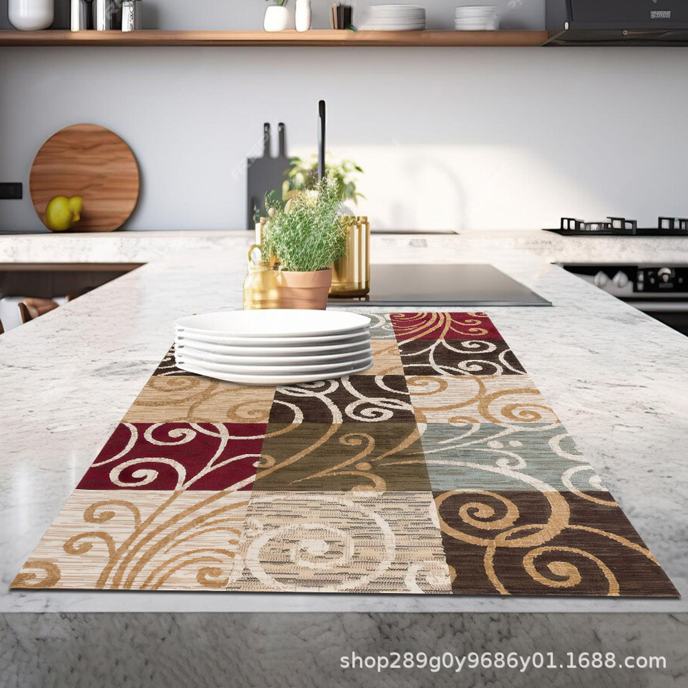 ランチョンマット 渦巻き模様のパッチワーク柄