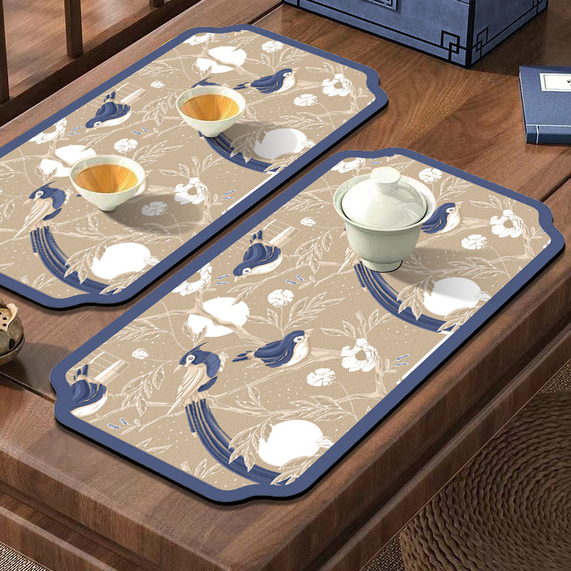 ランチョンマット 小鳥と花の刺繍風