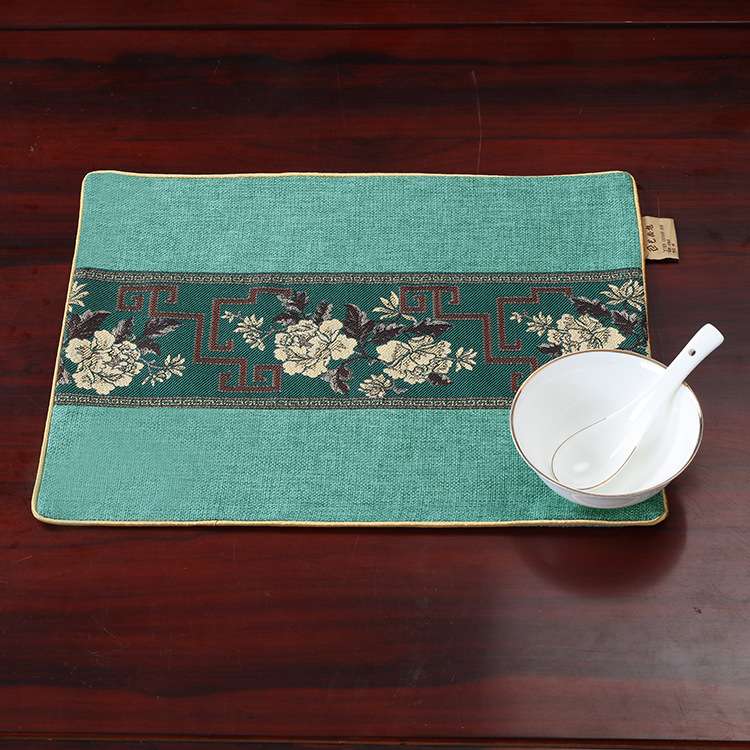 和洋折衷花柄刺繍ランチョンマット