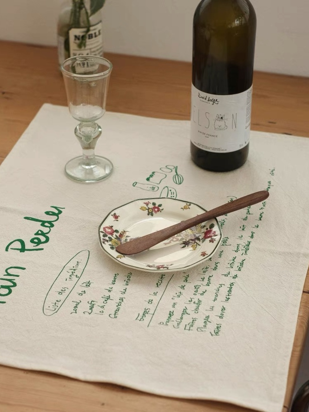 ランチョンマット 料理レシピ刺繍入りテーブルマット