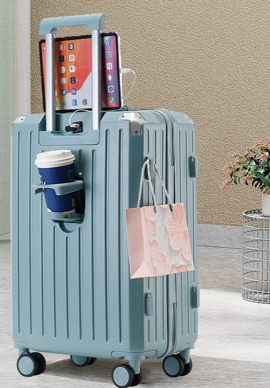 旅行グッズ 多機能収納スーツケース 充電端末ホルダー付き