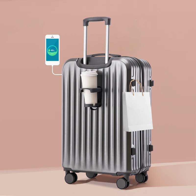 旅行グッズ 多機能ホルダー付き充電対応キャリースーツケース