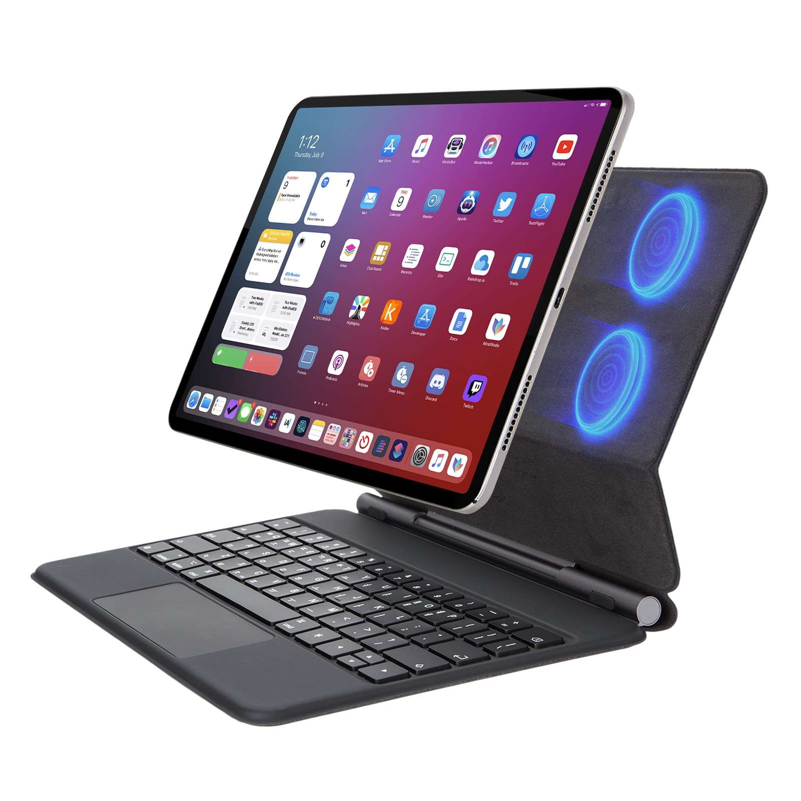 iPadカバーiPadキーボード付き充電スタンドケース