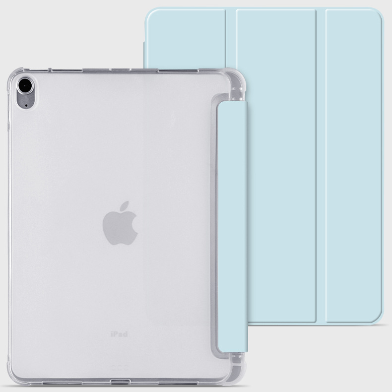 三つ折り透明背面保護カバー付きiPadAirケースカバー