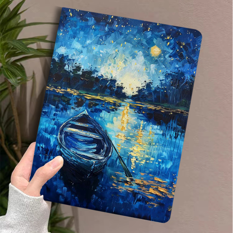 ipadカバー 名画風景印象派保護カバー