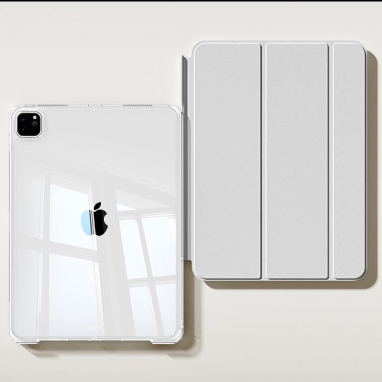 ipadカバー アイパッドプロ用三つ折り透明保護カバー