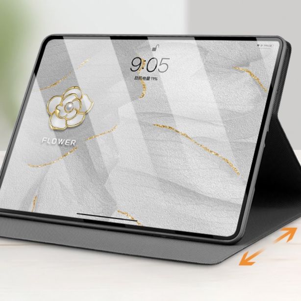 ipadカバー 花模様 高級感 スタンド機能付き保護カバー