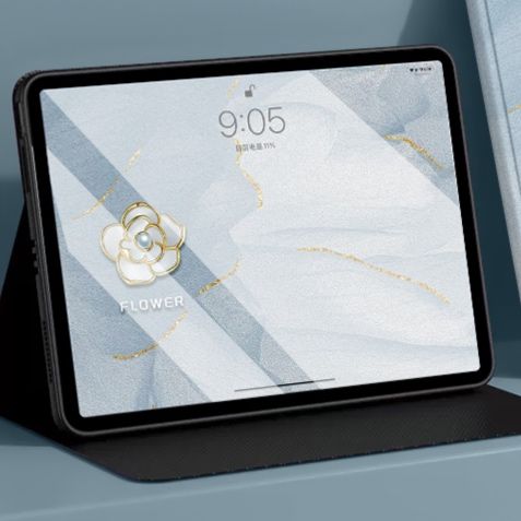 ipadカバー 花模様 高級感 スタンド機能付き保護カバー