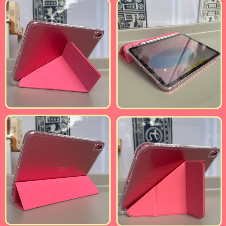 ipadカバー 透明折り畳みスタンド機能付き保護ケース