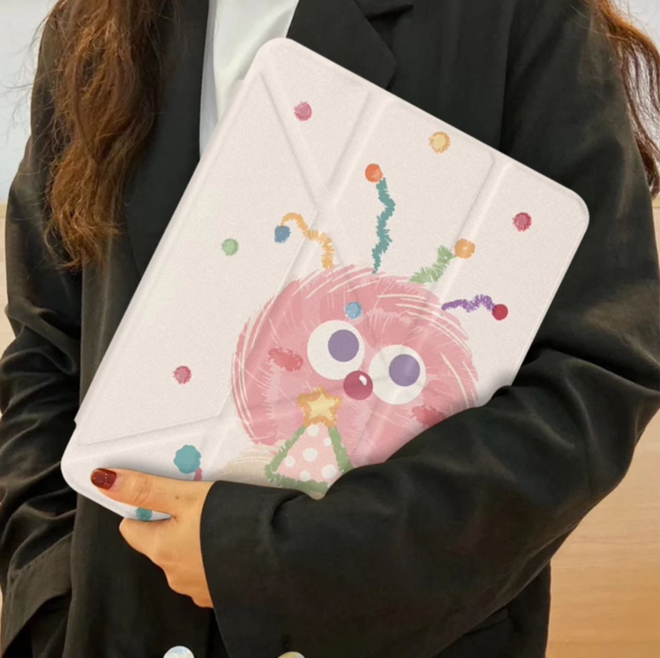 ipadカバー 多機能スタンド付き透明保護ケース