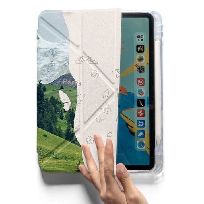 ipadカバー 夢見るくま 透明保護カバー