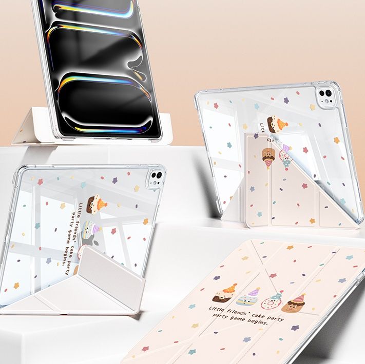 ipadカバー お菓子パーティー透明保護ケース