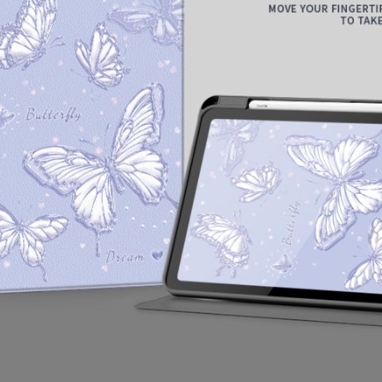 ipadカバー 夢舞う蝶々 手帳型保護ケース
