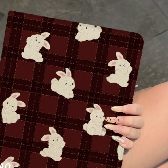 ipadカバー 小熊格子模様 折りたたみ保護ケース