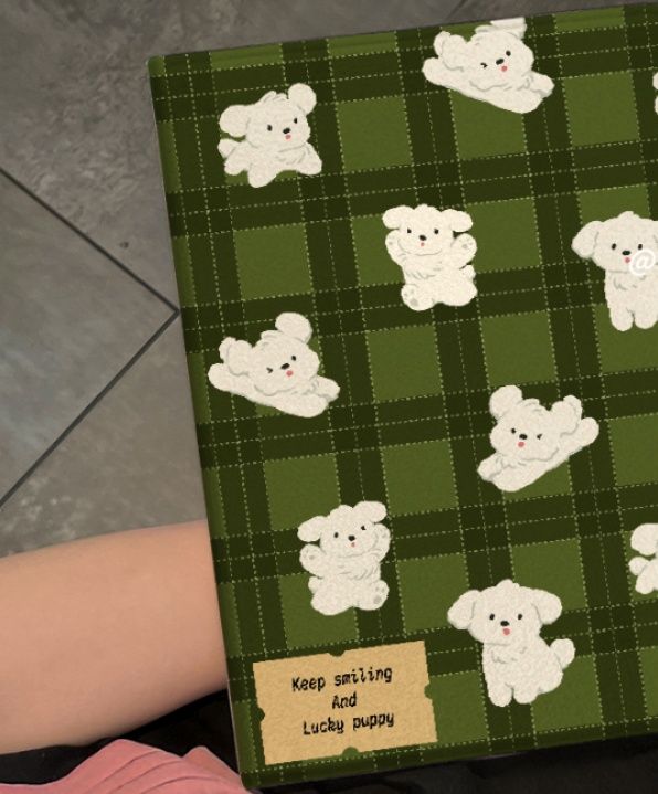 ipadカバー 小熊格子模様 折りたたみ保護ケース