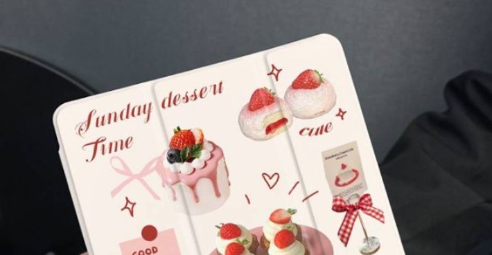 ipadカバー カフェタイム柄の保護カバー