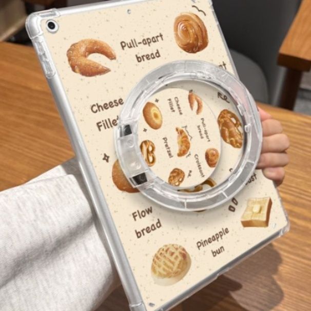 ipadカバー 菓子デザイン回転スタンド付きミニケース