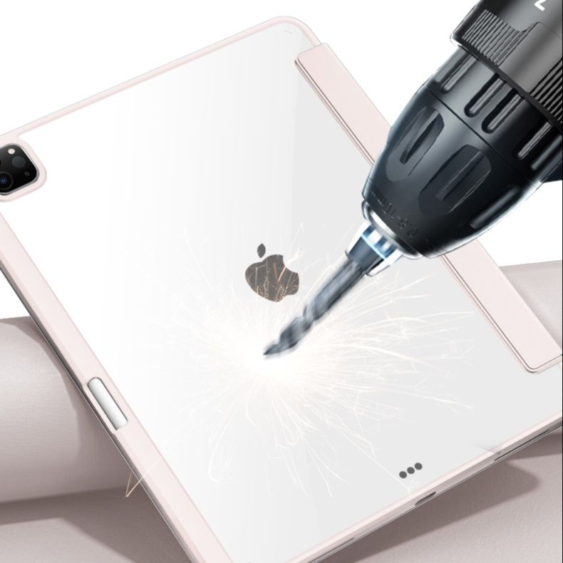 ipadカバー 透明亜克力背面保護平板電脳用折り畳み式ケース