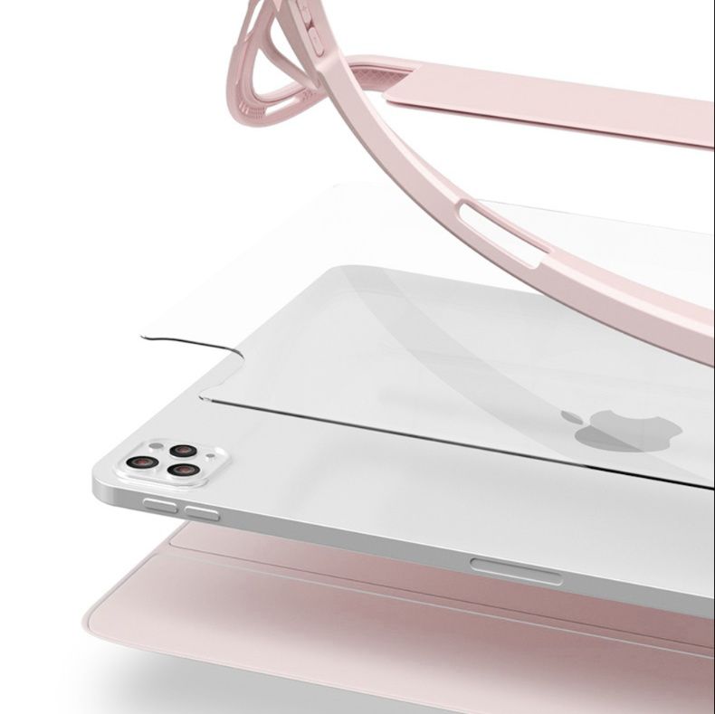 ipadカバー 透明亜克力背面保護平板電脳用折り畳み式ケース