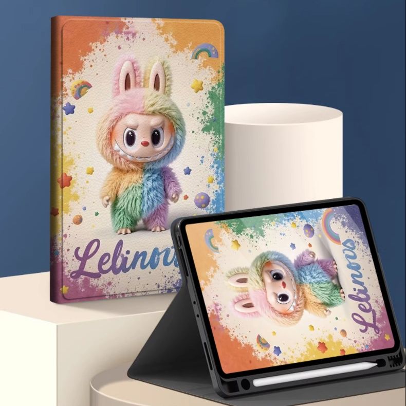 ipadカバー 可愛いキャラクター柄薄型スタンド機能付きケース
